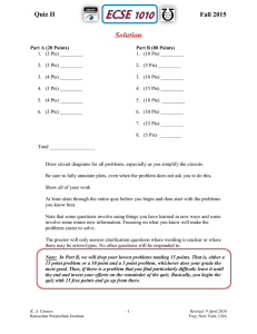 Quiz II Fall 2015 - ECSE - Rensselaer Polytechnic Institute