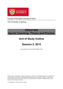 EDGU1005 Sports Coaching: Theory and