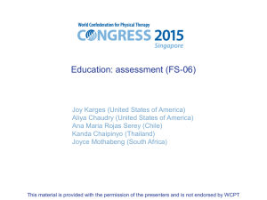 Slides for FS-06 - World Confederation for Physical Therapy