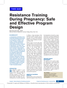 Resistance Training During Pregnancy: Safe and Effective Program
