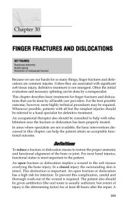 Finger Fractures and Dislocations