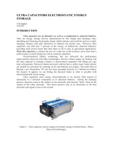 ULTRA CAPACITORS ELECTROSTATIC ENERGY STORAGE
