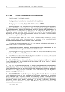 WHA58.3 Revision of the International Health Regulations