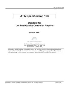 Printing - ATA Specification 103 - Standard for Jet Fuel Quality