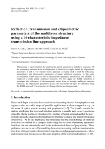 Reflection, transmission and ellipsometric parameters of the