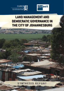 Land ManageMent and deMocratic governance in the city