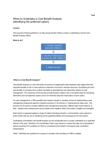 When to Undertake a Cost Benefit Analysis