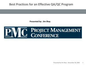 Best Practices for an Effective QA/QC Program