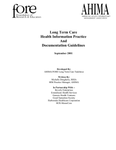 Long Term Care Health Information Practice And Documentation