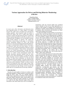 Various Approaches for Driver and Driving Behavior Monitoring: A