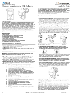 2GIG Image Sensor Installation Guide