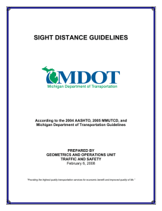 mdot Sight Distance Guidelines