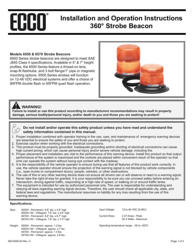 Installation Manual StrobesRUs