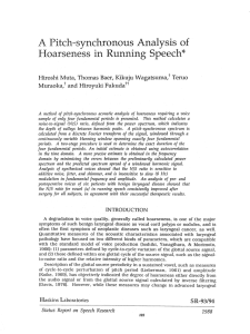 A Pitch-synchronous Analysis of Hoarseness in Running Speech*