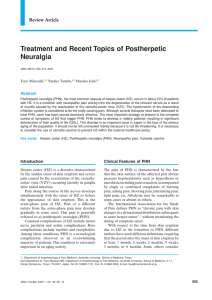 Treatment and Recent Topics of Postherpetic Neuralgia