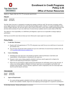 Policy 2.35, Enrollment in Credit Programs