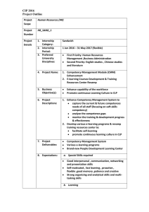 HR Internship Project Outlines: Competency, Engagement, Branding