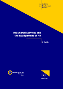 HR Shared Services and the Realignment of HR