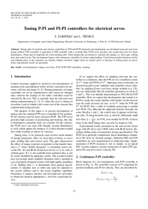 Tuning P-PI and PI-PI controllers for electrical servos