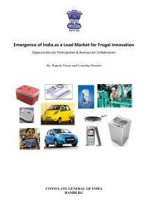 Emergence of India as a Lead Market for Frugal Innovation