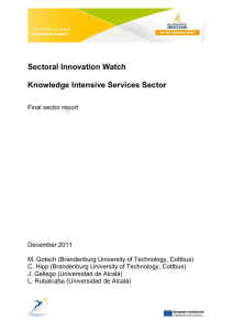 Sectoral Innovation Watch Knowledge Intensive Services