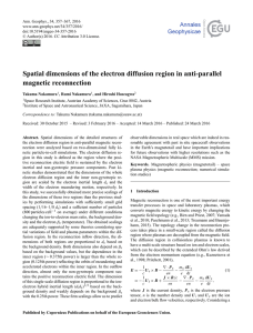 Spatial dimensions of the electron diffusion region in anti