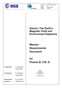 Swarm: The Earth`s Magnetic Field and Environment Explorers