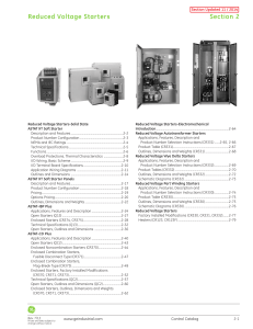 GE Control Catalog - Section 2: Reduced Voltage Starters