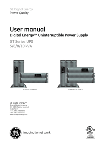 User manual - GE Industrial Solutions