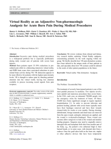 Virtual Reality as an Adjunctive Non