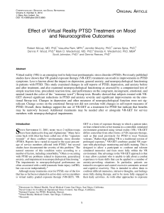 Number X, 2014 Effect of Virtual Reality PTSD Treatment on Mood