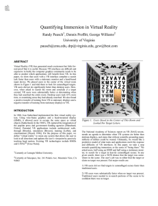 Quantifying Immersion in Virtual Reality