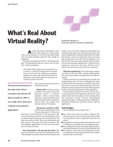 What`s Real About Virtual Reality?