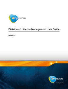 Distributed License Management User Guide