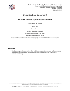 Modular Inverter System Specification