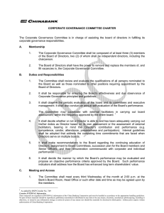 CORPORATE GOVERNANCE COMMITTEE CHARTER The