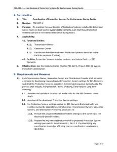 Coordination of Protection Systems for Performance During