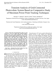 Transient Analysis of Grid-Connected Photovoltaic System Based on