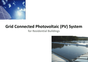 Grid Connected Photovoltaic (PV) System