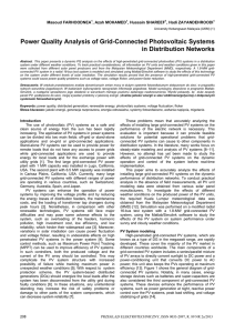 Power Quality Analysis of Grid-Connected Photovoltaic Systems in