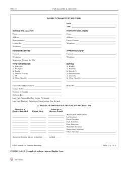 inspection and testing form