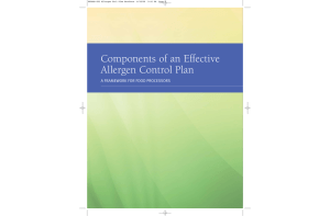 Components of an Effective Allergen Control Plan