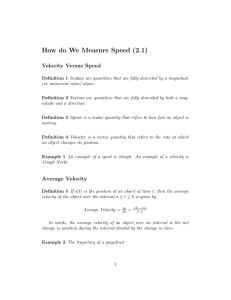 How do We Measure Speed (2.1)