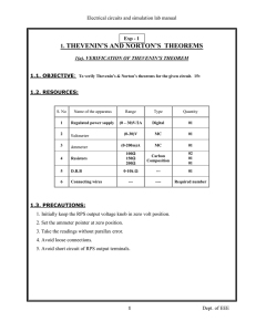 1. THEVENIN`S AND NORTON`S THEOREMS