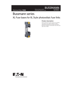Bussmann series XL fuse bases for XL photovoltaic fuse links data
