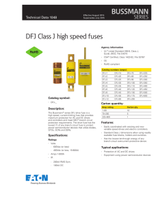 Bussmann series Class J DFJ High Speed Fuse Data Sheet No. 1048