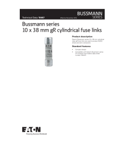 Bussmann series 10 x 38 mm gR cylindrical fuse links