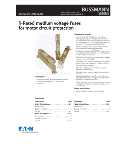 Bussmann series R-Rated medium voltage fuse data sheet No. 6001