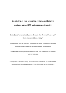 Monitoring in vivo reversible cysteine oxidation in - e