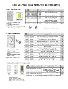 LINE VOLTAGE WALL MOUNTED THERMOSTATS